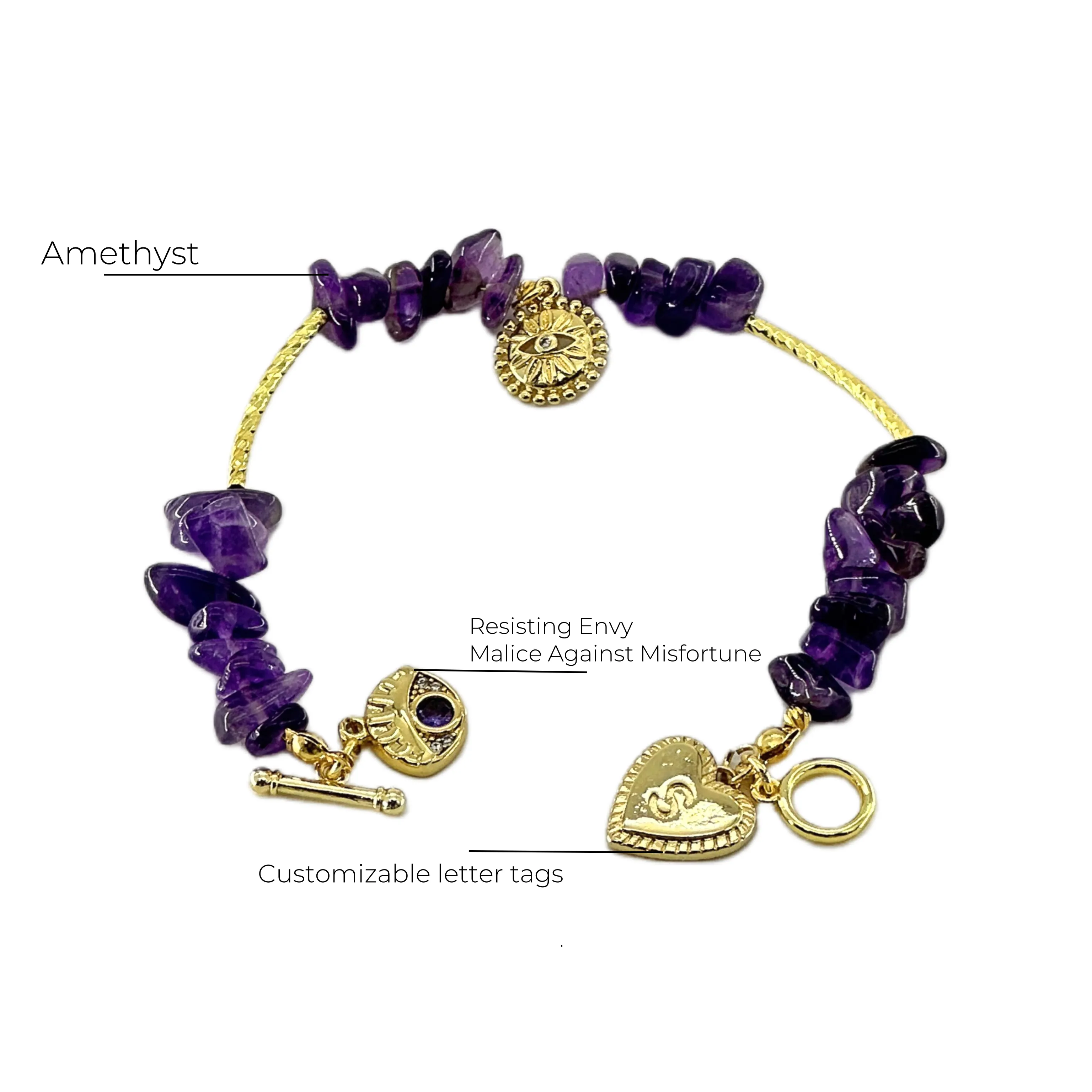 ' Shattered Starlight ' Irregular Amethyst Necklace & Bracelet