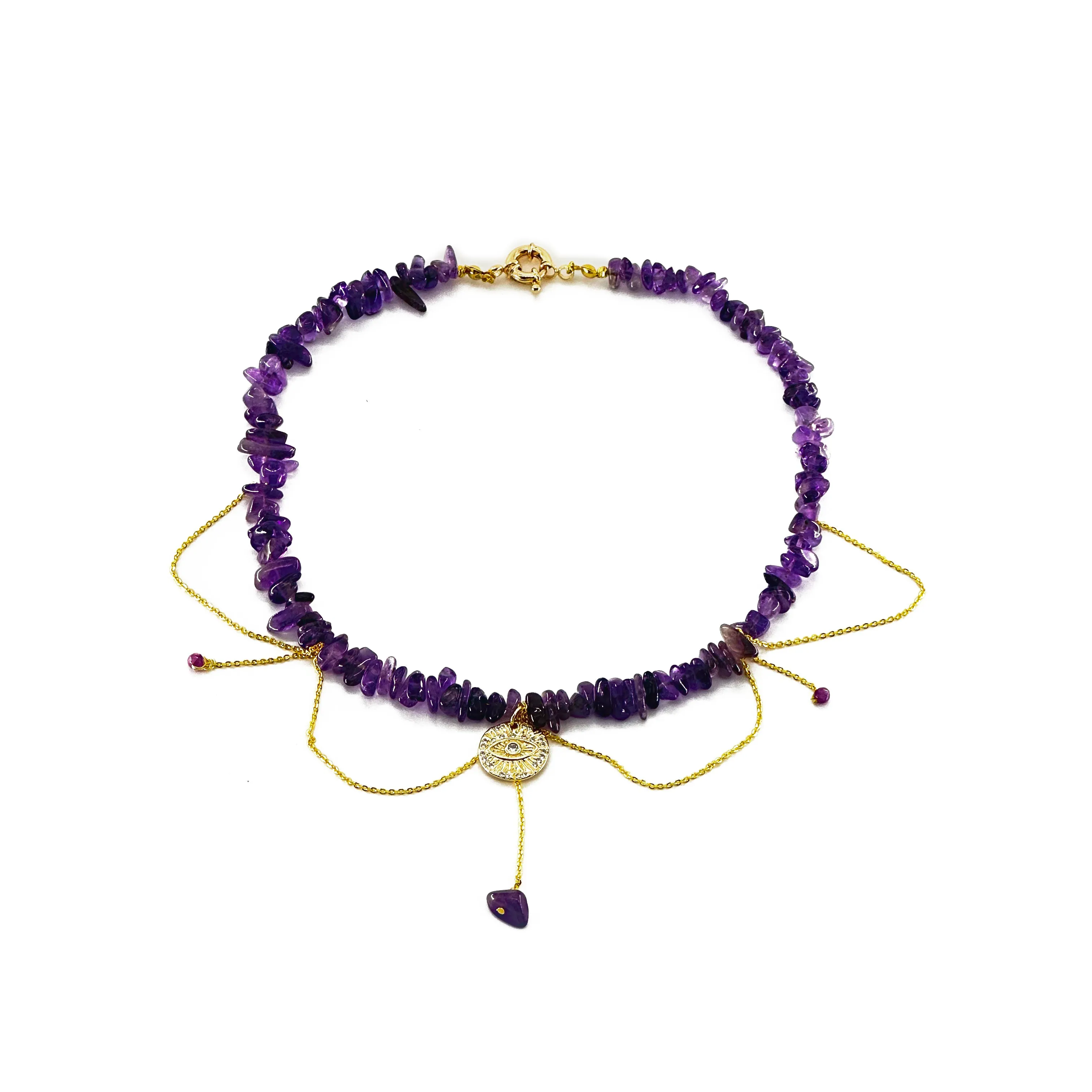 ' Shattered Starlight ' Irregular Amethyst Necklace & Bracelet