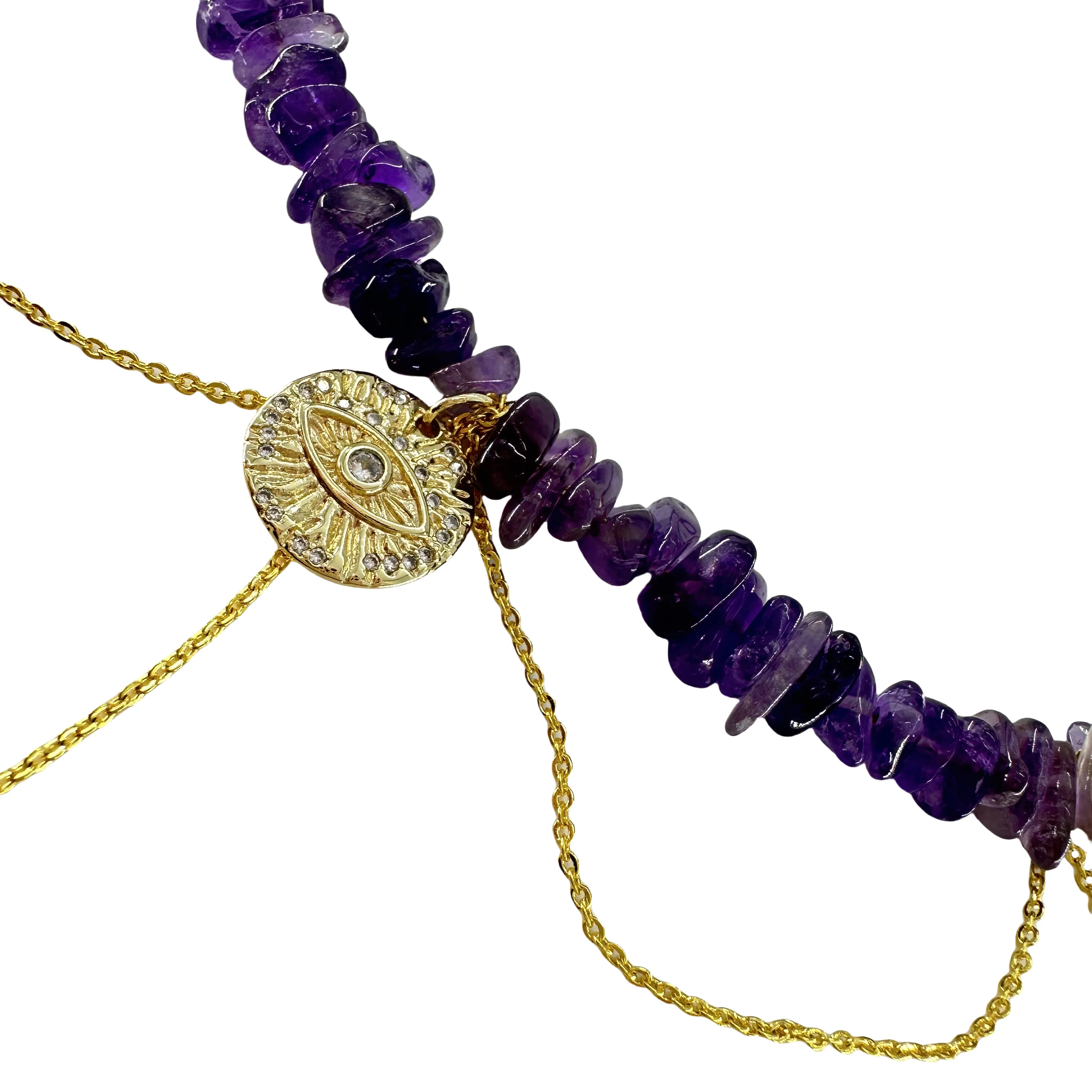 ' Shattered Starlight ' Irregular Amethyst Necklace & Bracelet