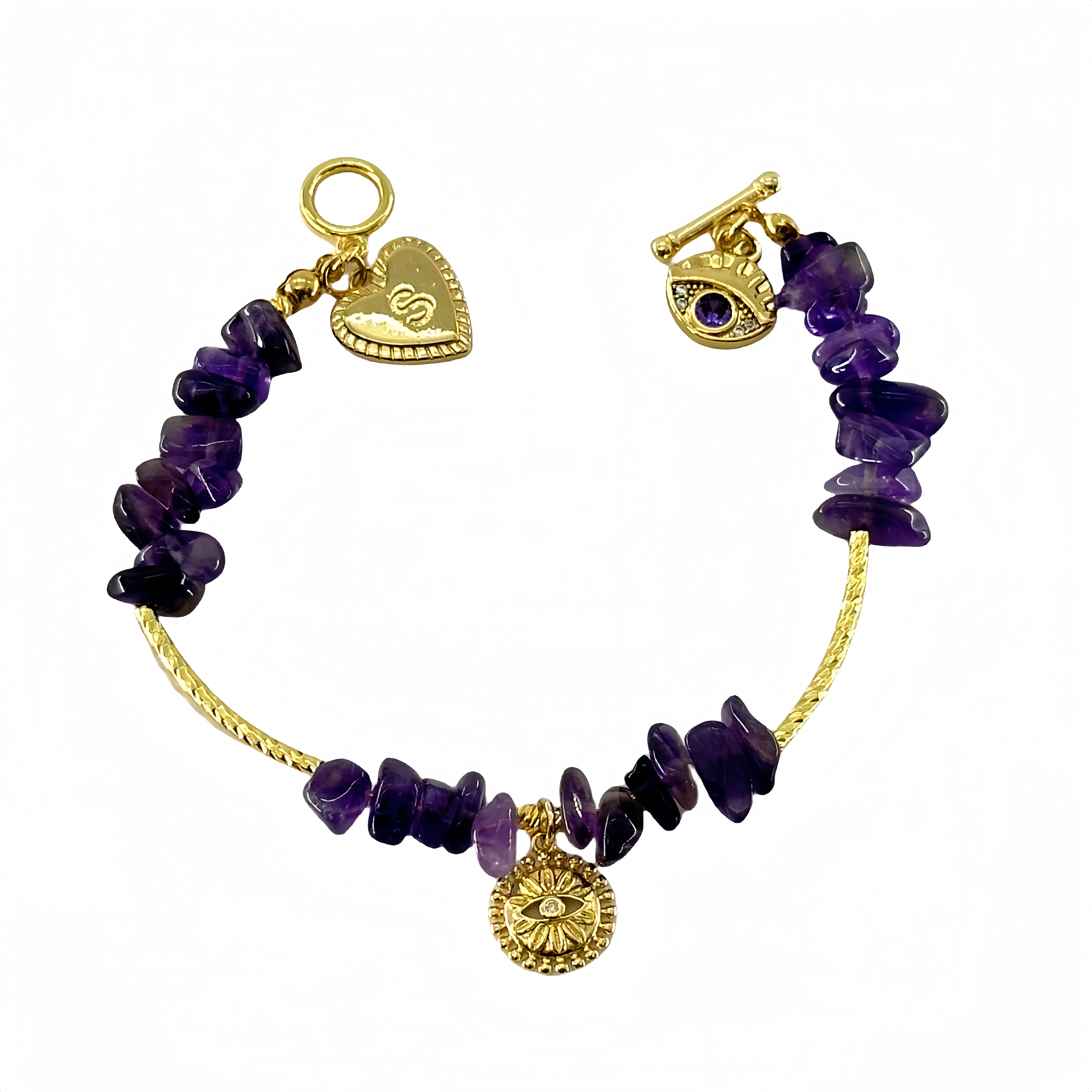 ' Shattered Starlight ' Irregular Amethyst Necklace & Bracelet