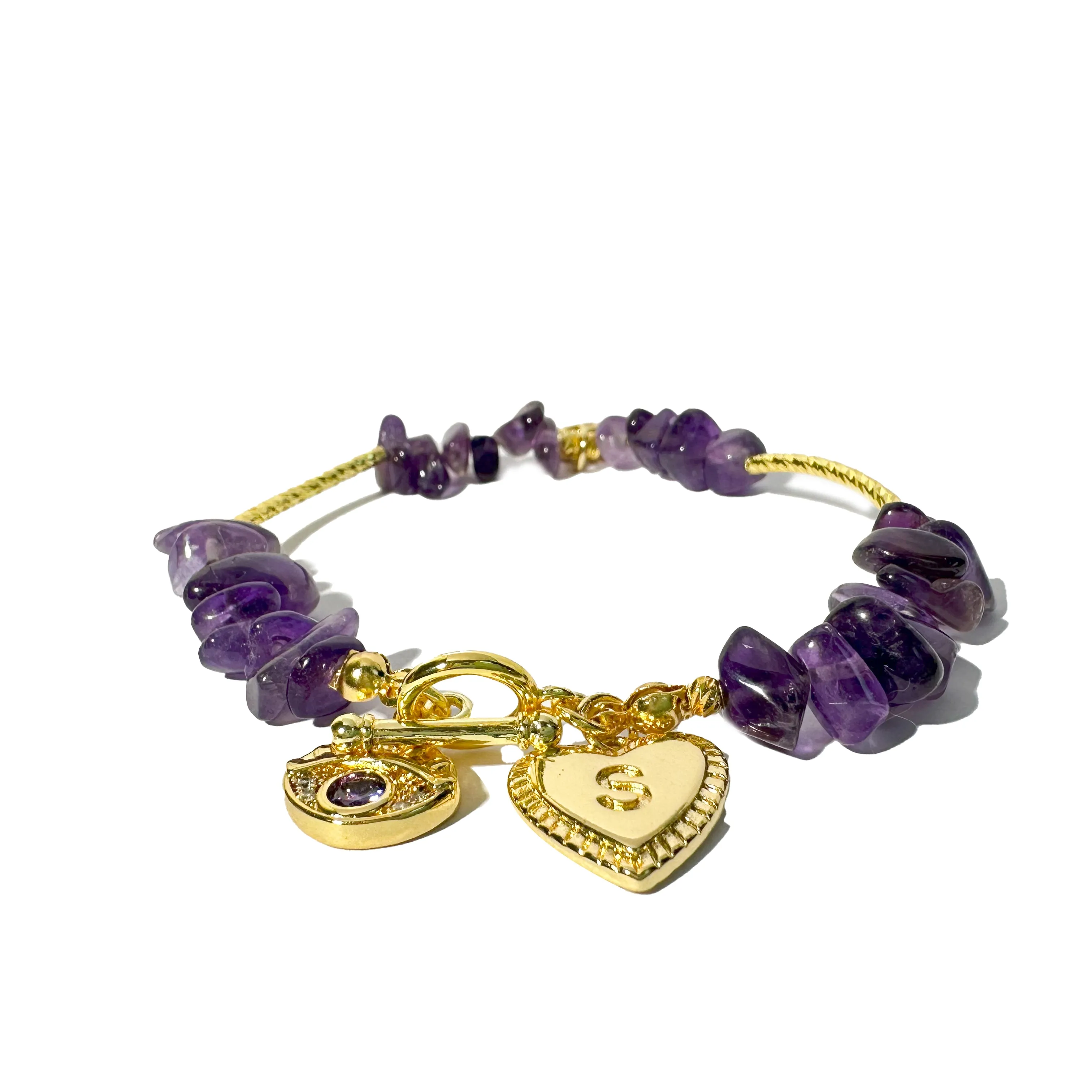 ' Shattered Starlight ' Irregular Amethyst Necklace & Bracelet
