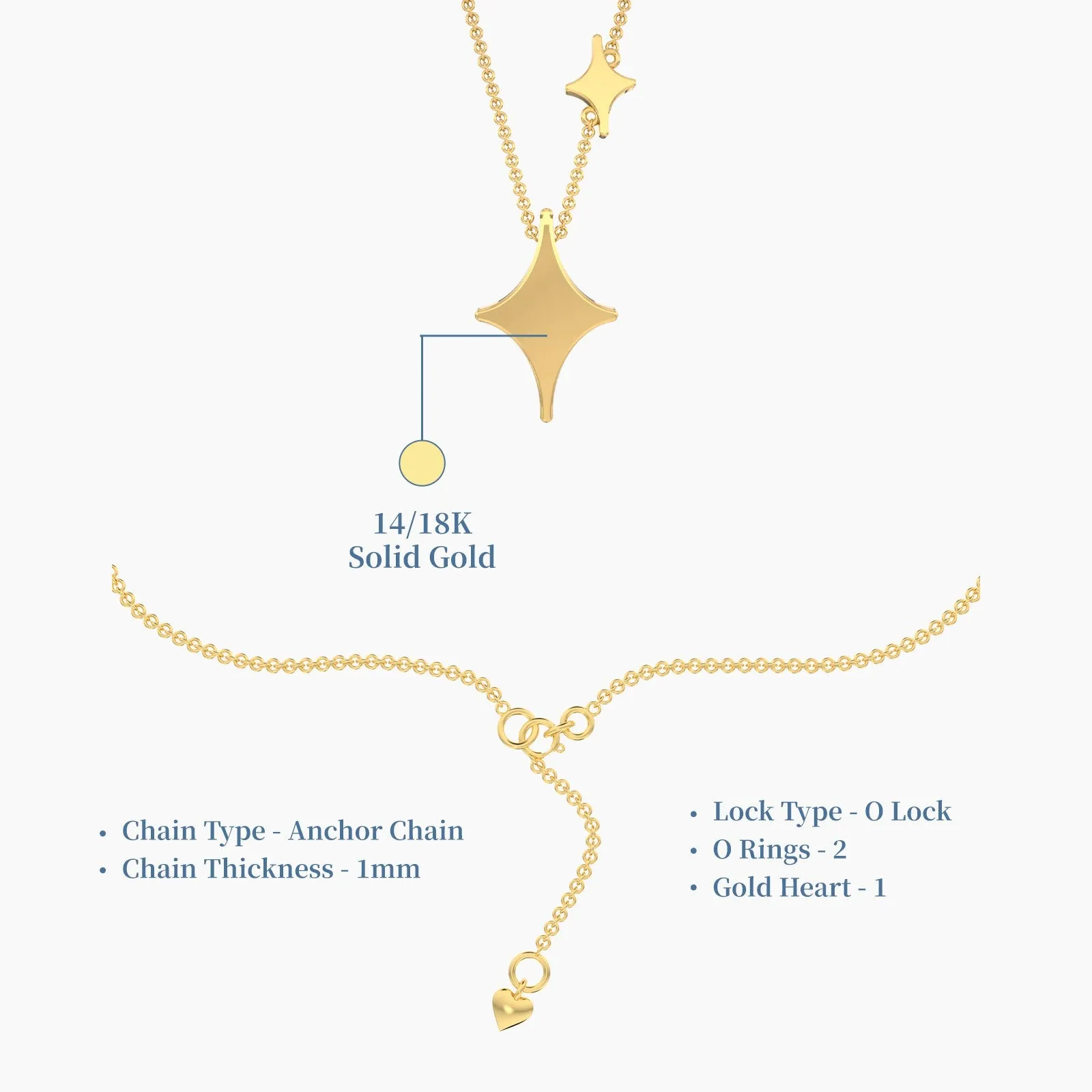 18k North Star Choker Necklace