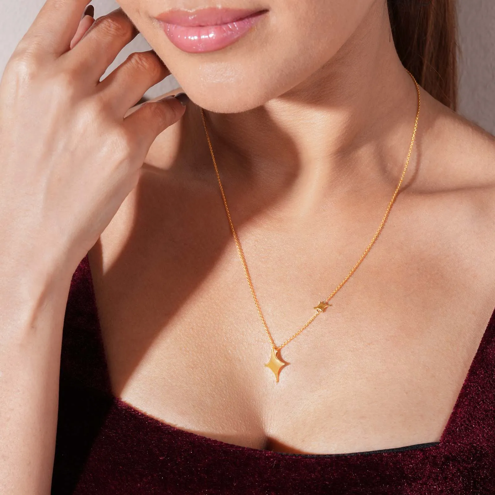 18k North Star Choker Necklace