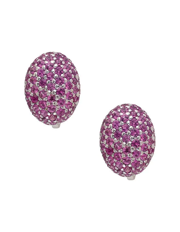 18k White Gold and Pink Sapphire Earrings