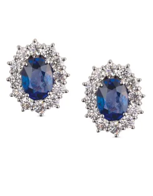 18k White Gold, Sapphire and Diamond Earrings