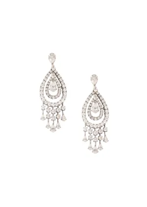 Chandelier Swarovski Dangler Earrings In 92.5 Silver