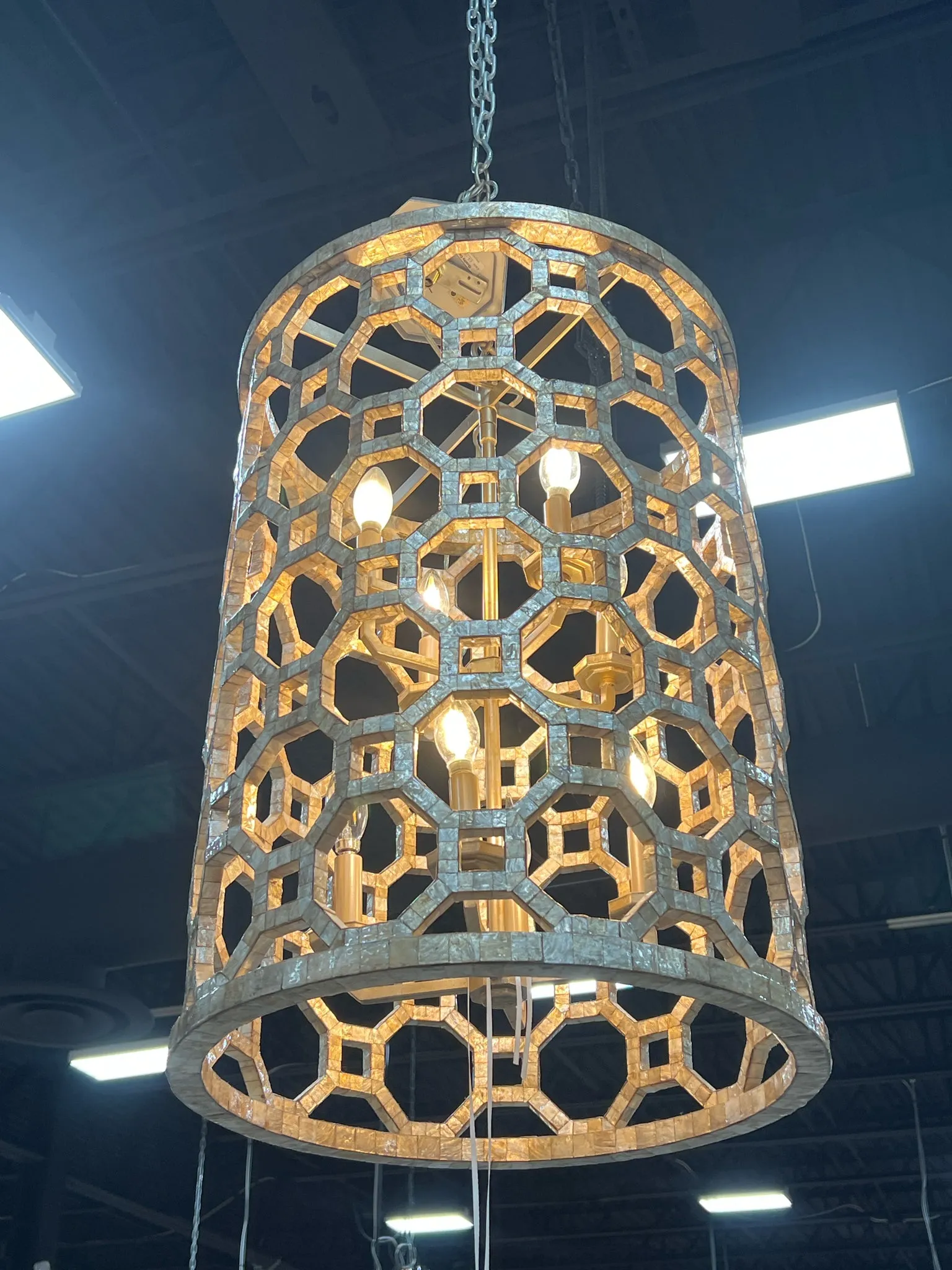 CORBETT LIGHTING CHANDELIER REGATTA  CAPIZ SHELL 8 LIGHTS