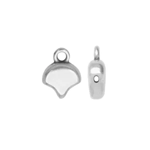 Cymbal Bead Endings for Ginko Beads, Kastro, 10x7mm, Antiqued Silver Plated (2 Pieces)