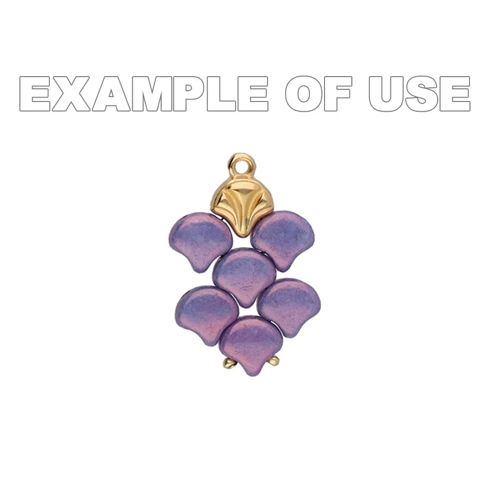 Cymbal Bead Endings for Ginko Beads, Modestos 10x7mm, 24k Gold Plated (2 Pieces)