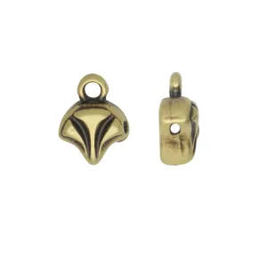Cymbal Bead Endings for Ginko Beads, Modestos 10x7mm, Antiqued Brass Plated (2 Pieces)