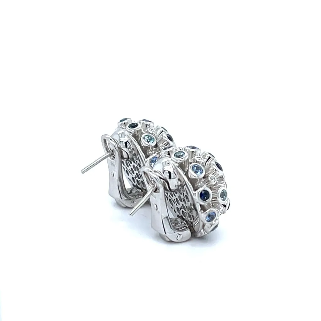 Dome Cluster Sapphire and Diamond Earrings at Regard Jewelry in Austin, Texas