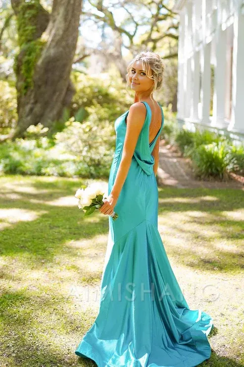 Elegant V Neck Sheath Long Prom Dress Formal Party Gown Charming Evening Dress
