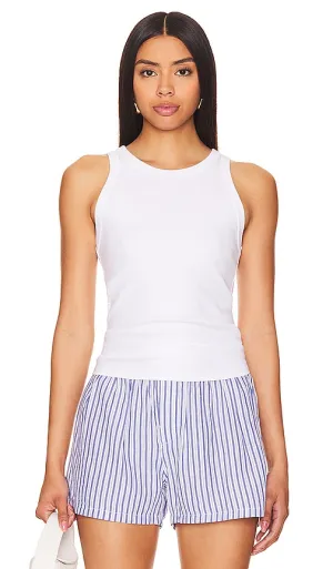 Enza Costa Supima Rib Sheath Tank in White