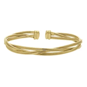 Gold Vermeil Sterling Silver Twisted Omega Cuff Bracelet