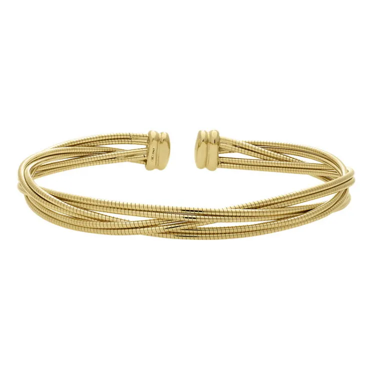 Gold Vermeil Sterling Silver Twisted Omega Cuff Bracelet