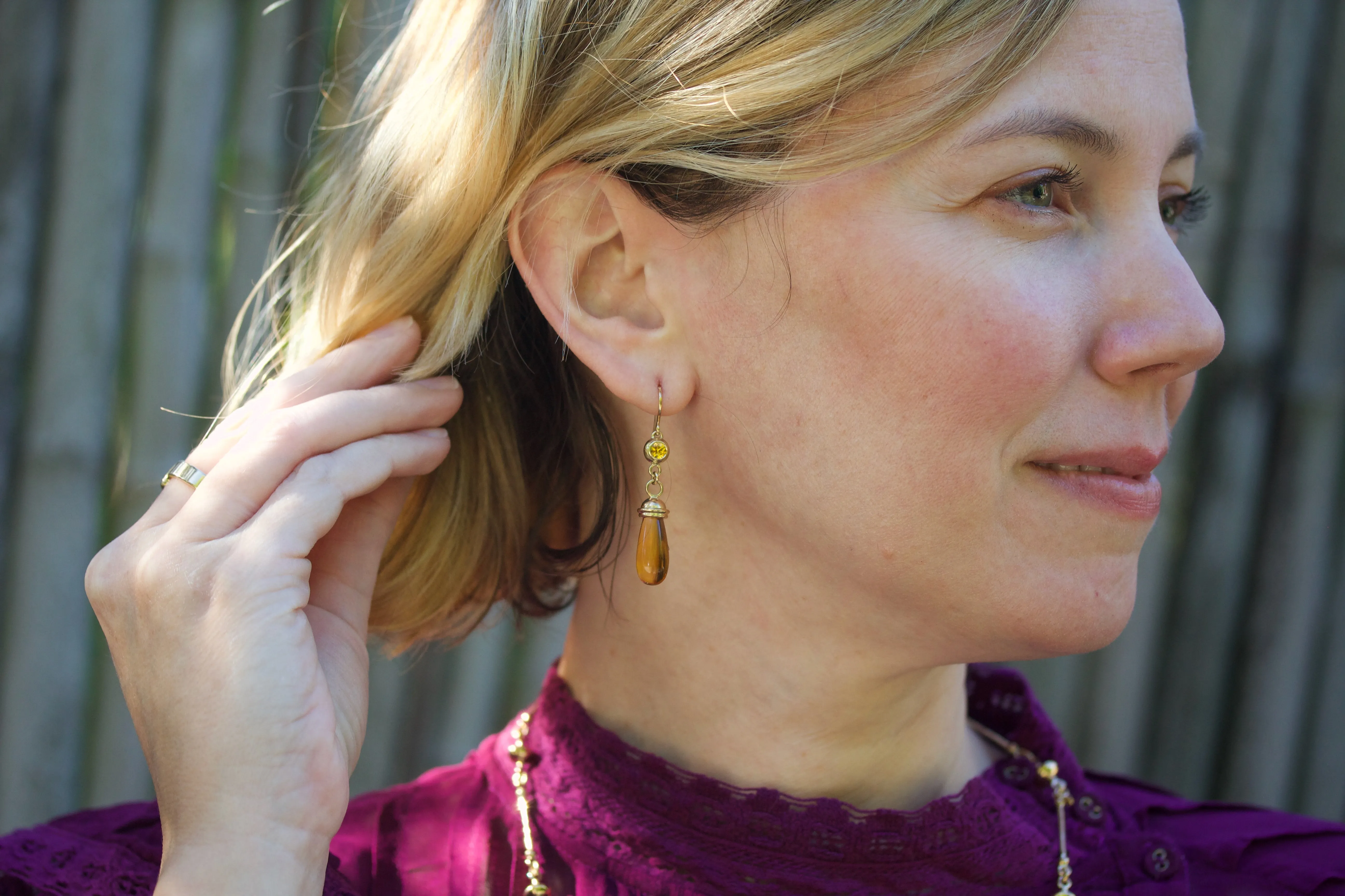 Golden Sapphire & Citrine Drop
