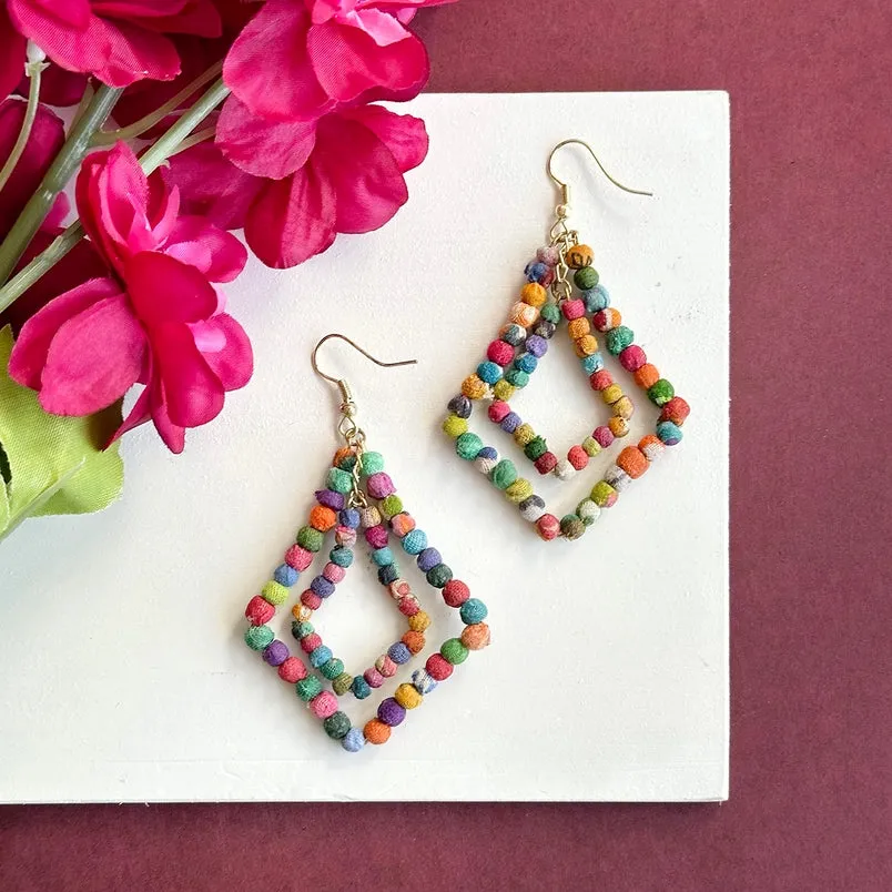 Kantha Milieu Lantern Chandelier Earrings