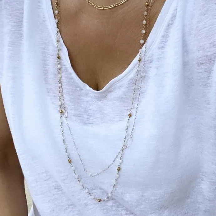 Long Moonstone Necklace