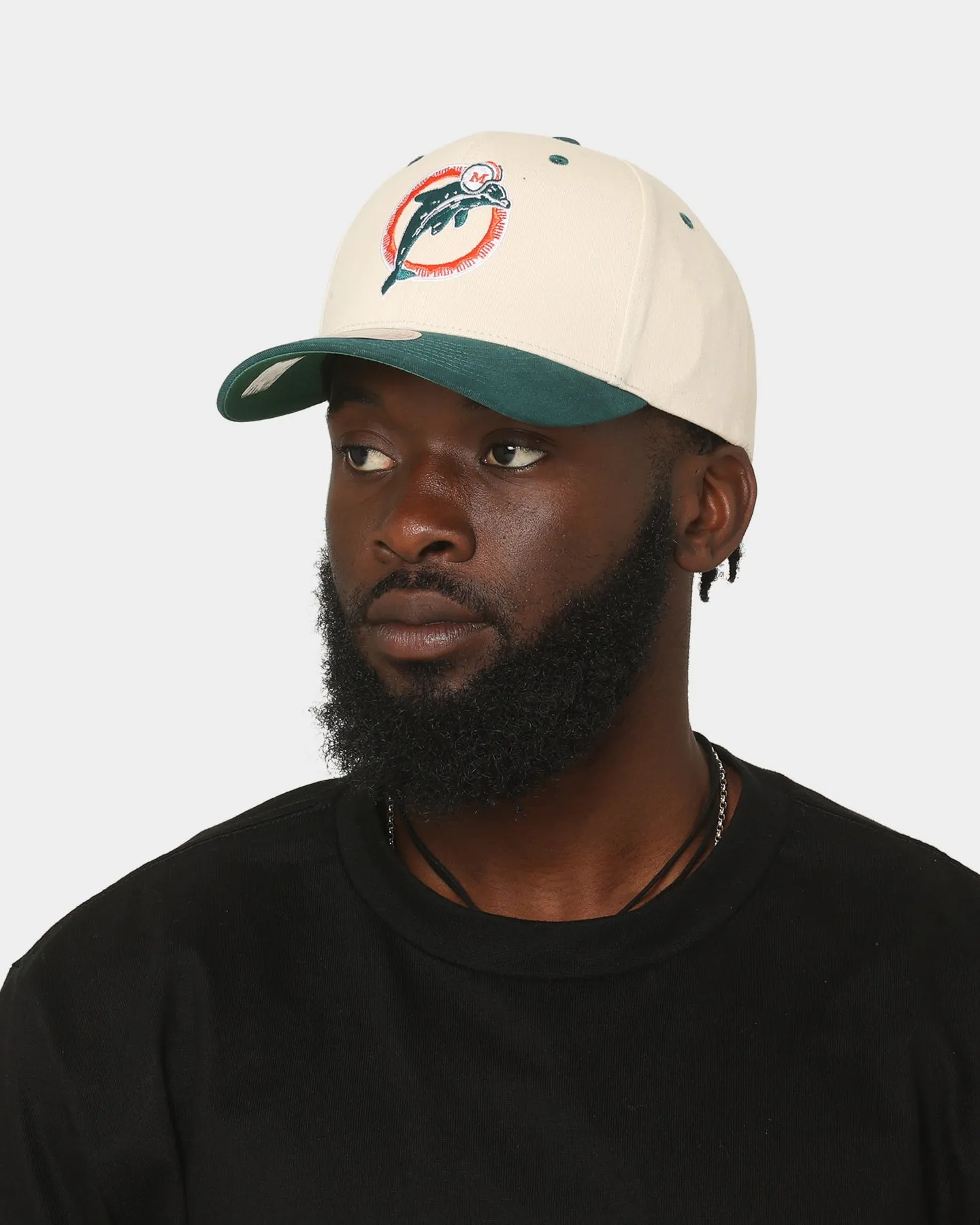 Mitchell & Ness Miami Dolphins Pro Crown Snapback Off White