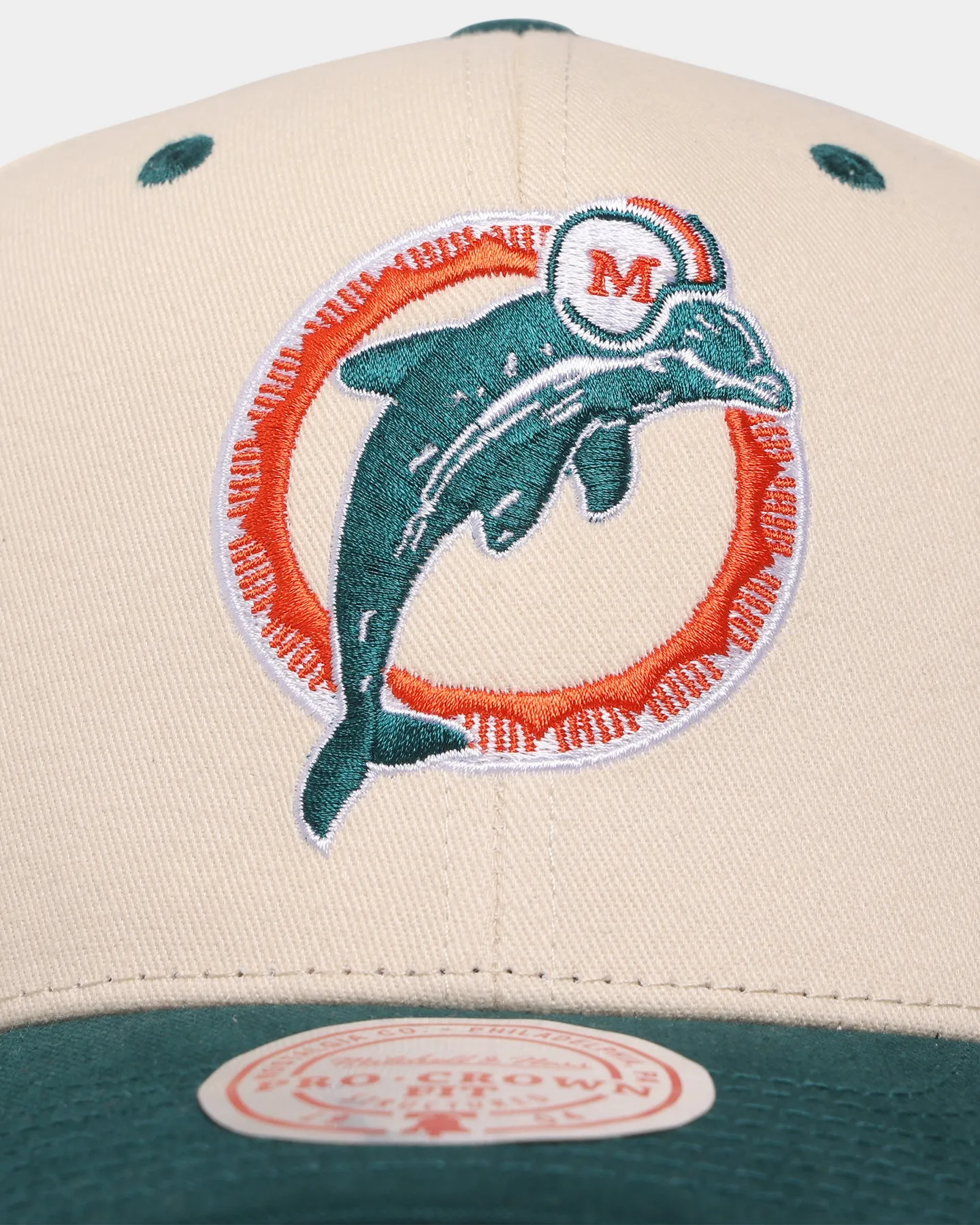 Mitchell & Ness Miami Dolphins Pro Crown Snapback Off White