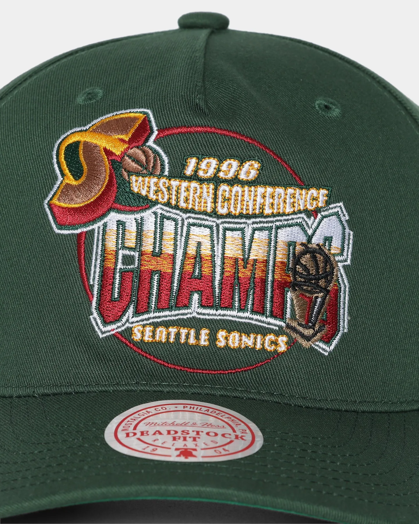 Mitchell & Ness Seattle Sonics '96 Champions '1996 Bulls VS Sonics NBA Finals' Pro Crown Snapback Faded Green