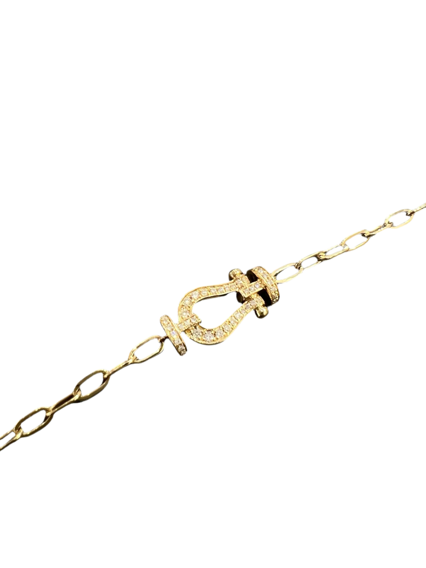 OPEN LINK YELLOW GOLD DIAMOND BRACELET