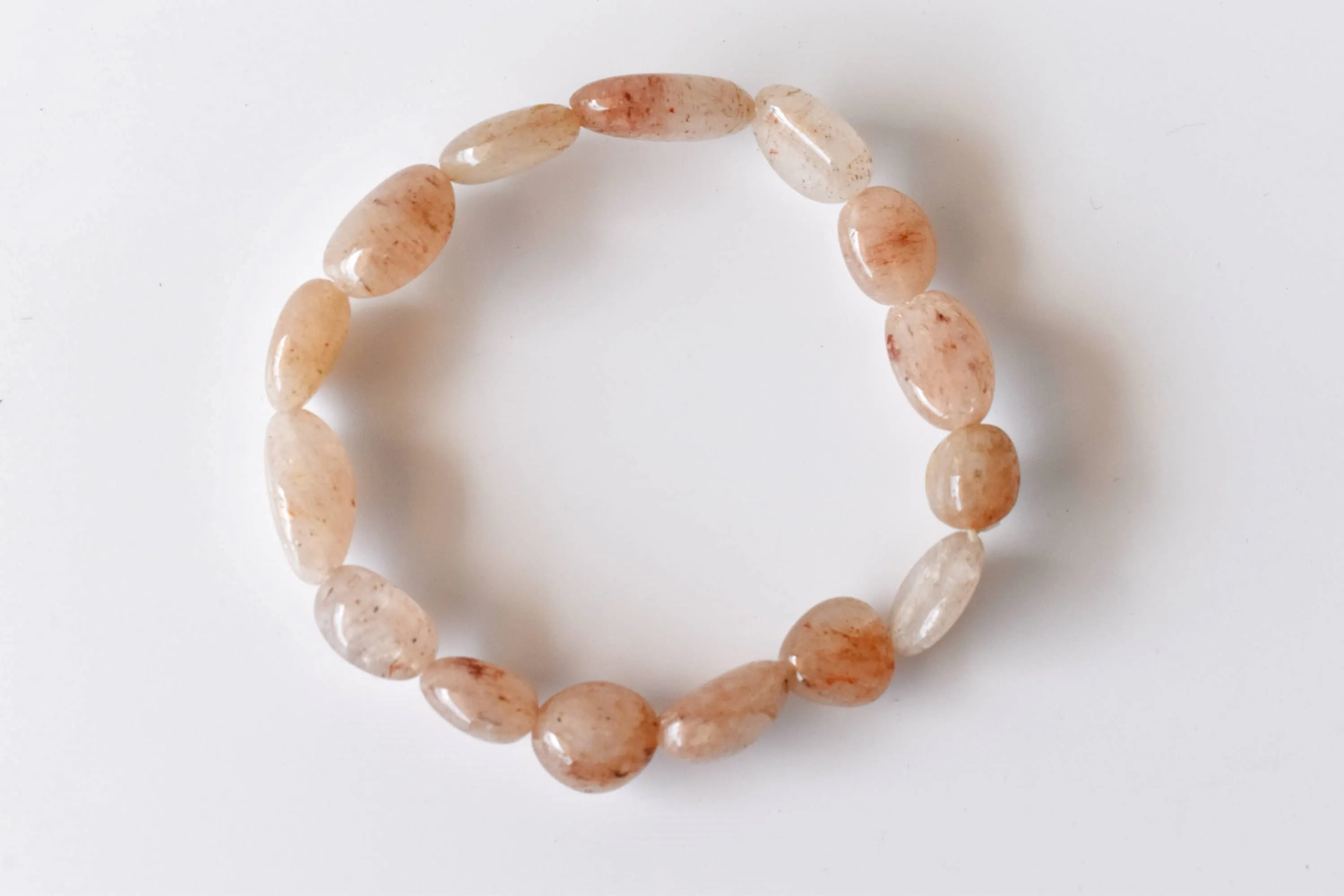 Peach Moonstone Nugget Bracelet ~ Crystal Nuggets Jewelry