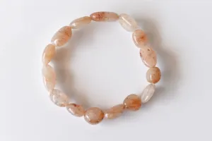 Peach Moonstone Nugget Bracelet ~ Crystal Nuggets Jewelry