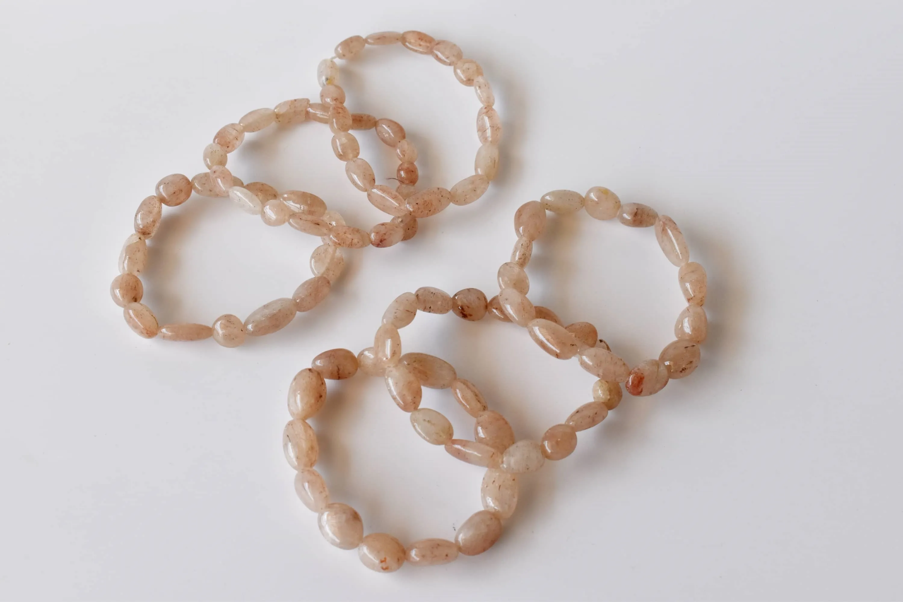Peach Moonstone Nugget Bracelet ~ Crystal Nuggets Jewelry