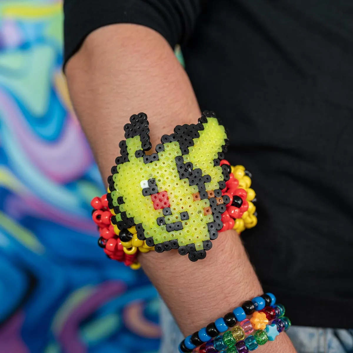 Pikachu Rave Kandi Cuff Bracelet