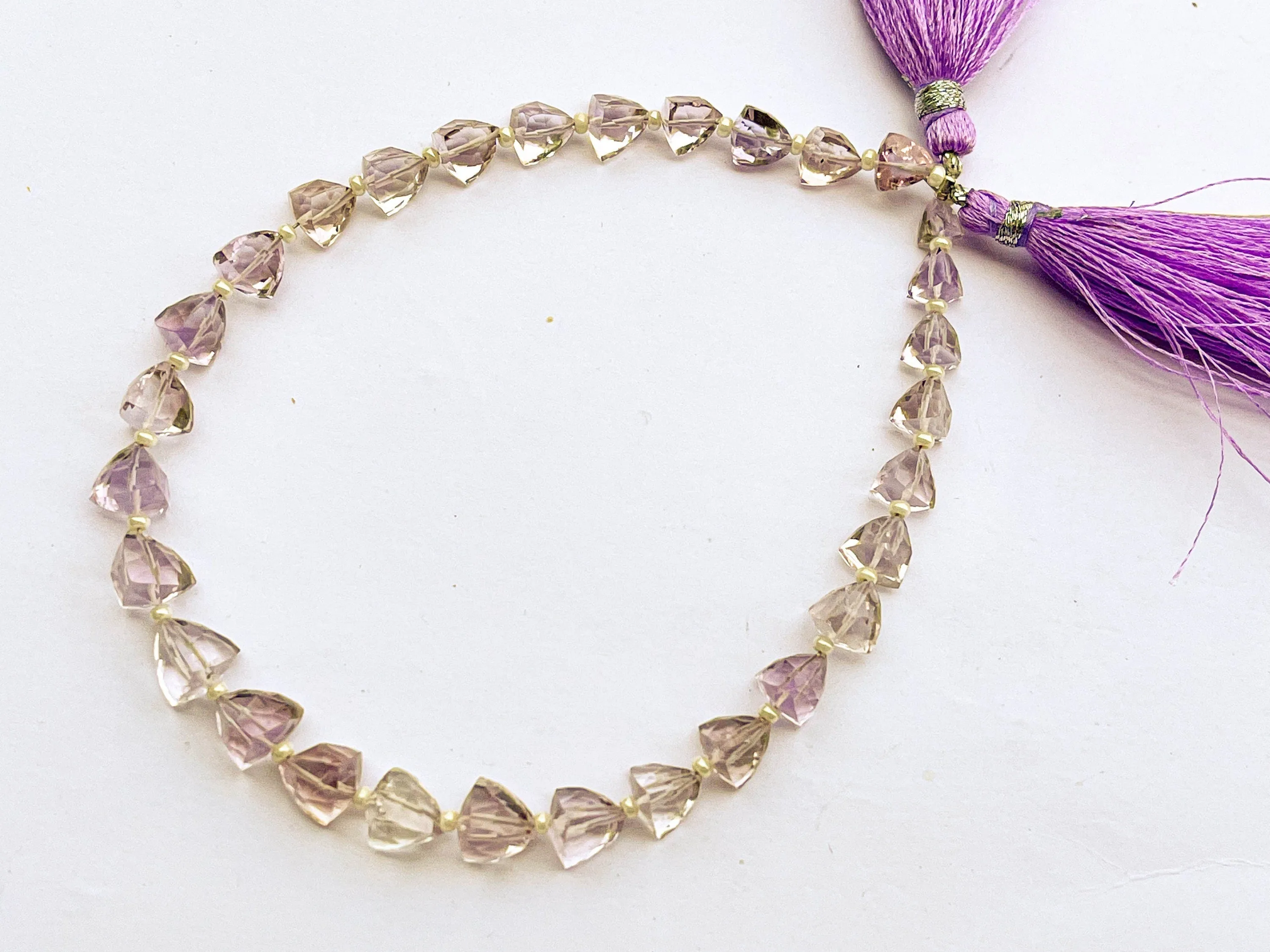 Pink Amethyst 3D Trillion Shape Beads