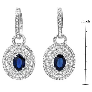 PMI 14W@5.37 132RD3@0.66 2BSAP@1.89 BLUE SAPPHIRE EARRINGS