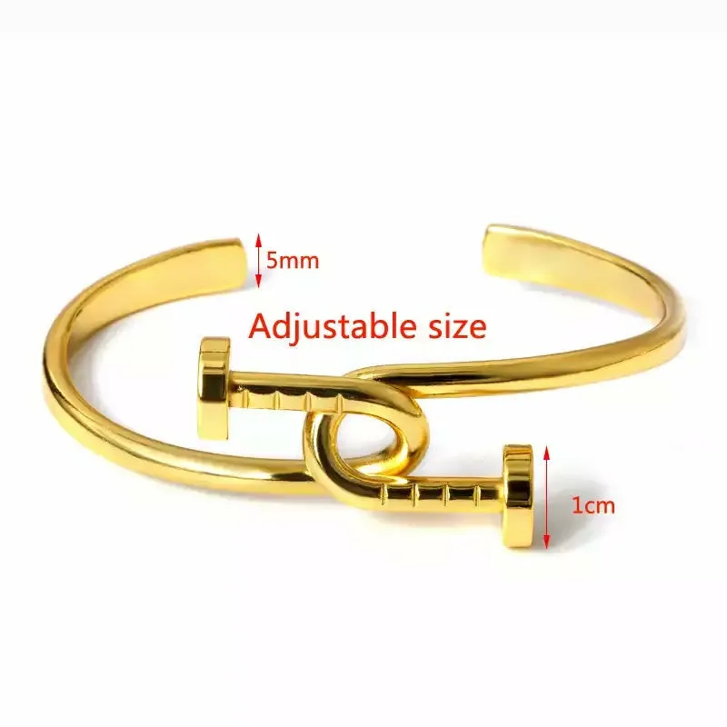 Promise Double Nail Cuff Bracelet - Gold/Silver