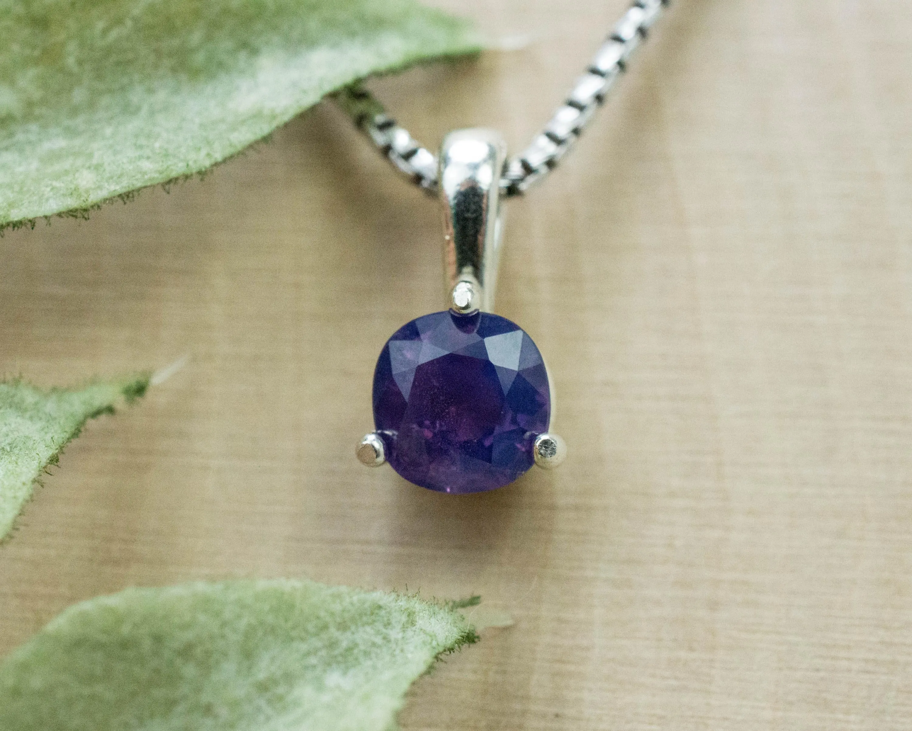 Purple Sapphire Pendant; Natural Untreated Vietnam Sapphire; 1.200cts