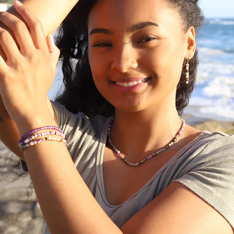 "Healing and Serendipity" Chevron Amethyst and Kunzite Jewelry Bundle