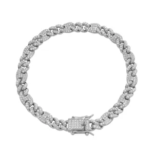 Silver Miami Cuban Link Bling Rapper Mens 6MM Bracelet