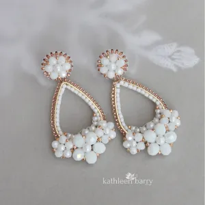 Tessa chandelier floral hoop statement earrings - assorted colors available - Limited stock floral hoop earrings